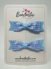 2.5 Inch Layer Tuxedo Bow - Light Blue & Blue Topaz Gingham - 2 Pack