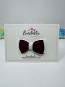 3 Inch Flat Double Bow - Burgundy & White