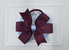 3.5 Inch Flat Double Bow Bobble - Burgundy & Bluebell