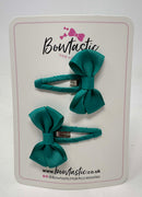 2 Inch Bow Snap Clip - Jade Green - 2 Pack