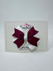 3.5 Inch 2 Layer Bow Thin Elastic - Wine & White