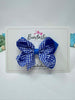 3.5 Inch 2 Layer Bow - Royal Blue & Royal Blue Gingham