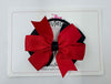 3.5 Inch Flat Double Bow Bobble - Red & Black