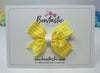 3 Inch Flat 2 Layer Bow - Yellow & White Gingham