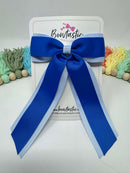 4.5 Inch Tail Bow - Royal Blue & Bluebell