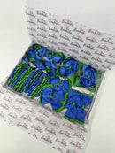 School Bundle - 5 Matching Pairs - Clips & Bobbles - Royal Blue & Emerald Green