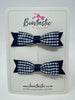 2.5 Inch Layer Tuxedo Bow - Navy Gingham - 2 Pack