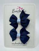 2 Inch Flat Bow - Navy & Bluebell - 2 Pack