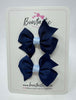 2 Inch Flat Bow - Navy & Bluebell - 2 Pack