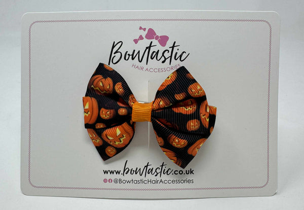 3 Inch Bow - Orange & Black Pumpkin