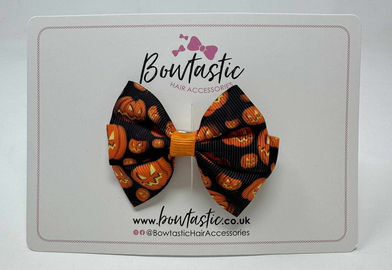 3 Inch Bow - Orange & Black Pumpkin
