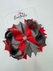 4.5 Inch Ring Bow Bobble - Red & Metal Grey