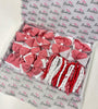 School Bundle - 5 Matching Pairs - Clips & Bobbles - Red & White Gingham