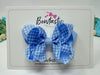 3.5 Inch 2 Layer Bow -  Blue & Bluebell Gingham