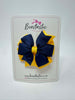 3 Inch Pinwheel Bow - Navy & Yellow Gold