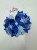 4.5 Inch Ring Bow Bobble - Royal Blue & Bluebell