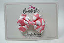 3 Inch Bow - Pink & White Ghost Boo