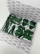 School Bundle - 5 Matching Pairs - Clips & Bobbles - Forest Green & White