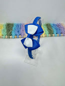 2.5 inch Bow Alice Band - Royal Blue & White