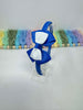 2.5 inch Bow Alice Band - Royal Blue & White