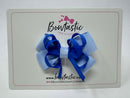 3 Inch Flat Bow - Royal Blue & Bluebell