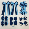 School Bundle - 3 Inch Bows - Navy & Blue Mist - Clips & Bobbles