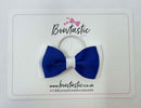 3 Inch Double Layer Bow Thin Elastic - Cobalt & White