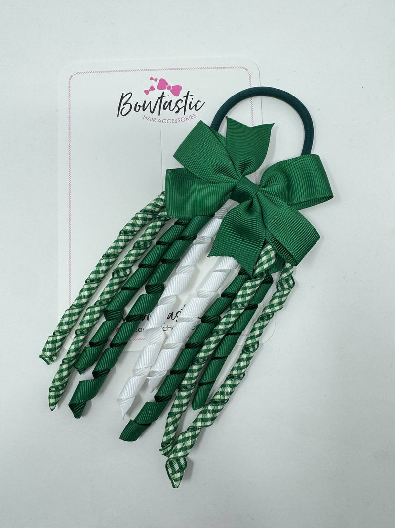 3 Inch Pinwheel Corker Bobble - Forest Green & White Gingham