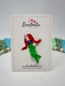 Novelty Bow - Mermaid - Green & Red