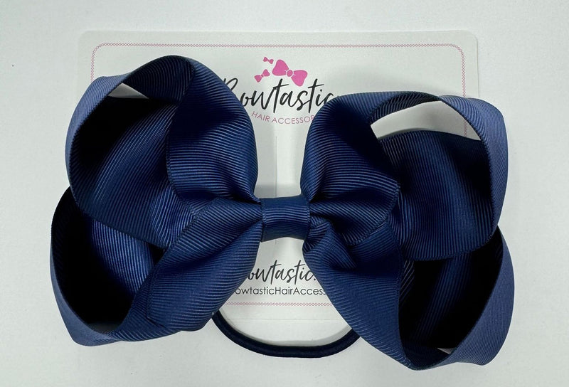 6 Inch Bow Bobble - Navy