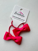 1.75 Inch Bow Thin Elastic - Shocking Pink - 2 Pack