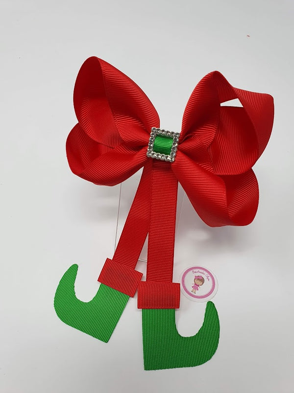 Christmas - 4 Inch Bow - Elf Feet
