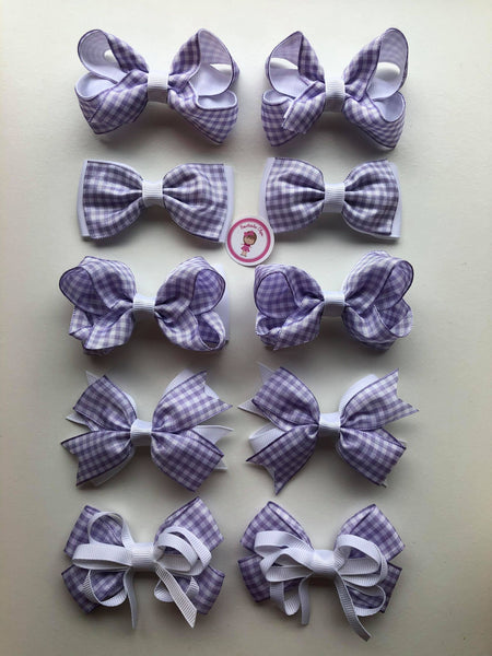 School Set Matching Pairs - Lilac & White Gingham