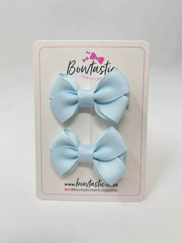 2 Inch Flat Bows Style 2 - Blue Vapor - 2 Pack