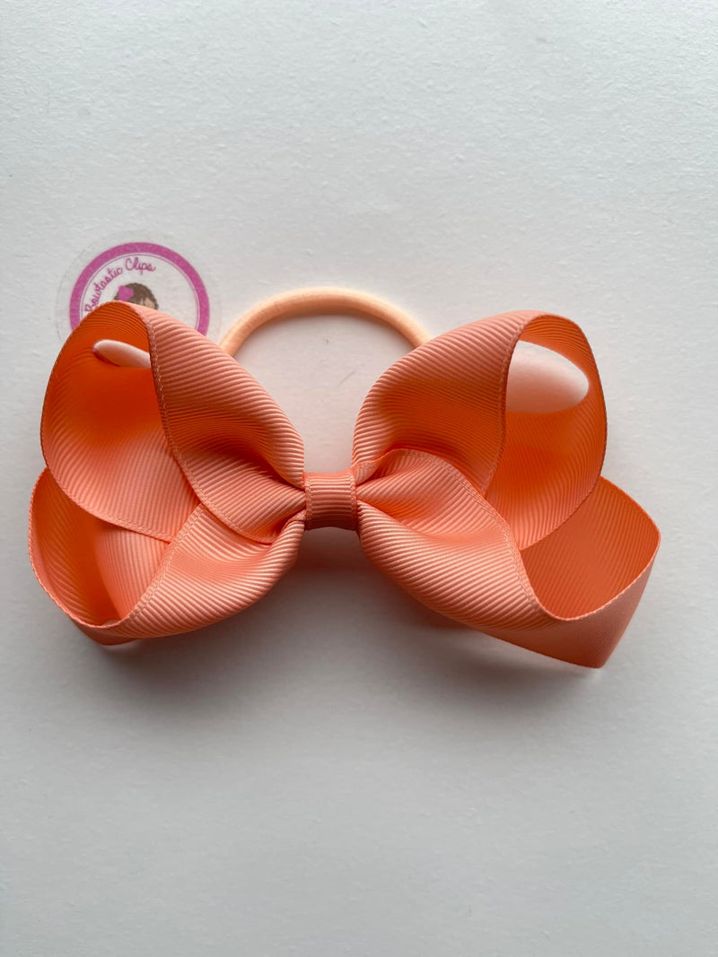 4.5 Inch Bow Bobble - Peach