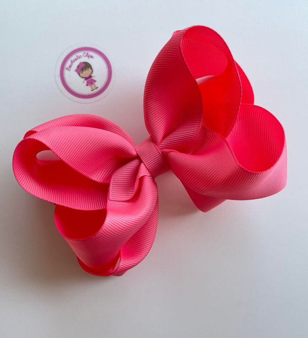 5 Inch Double Bow - Coral Rose