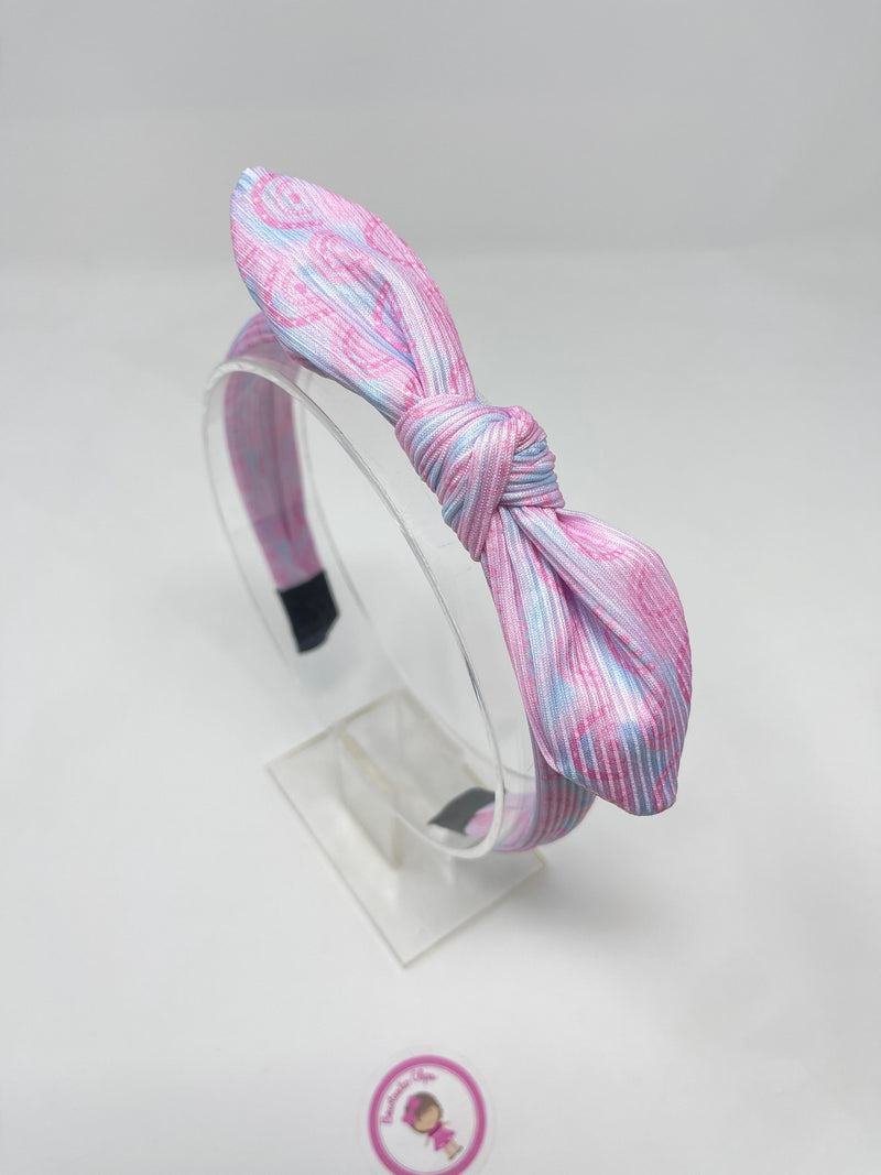 Ribbed Knot Headband - Pink & Blue Rainbow