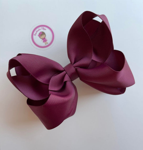 5 Inch Double Bow - Burgundy