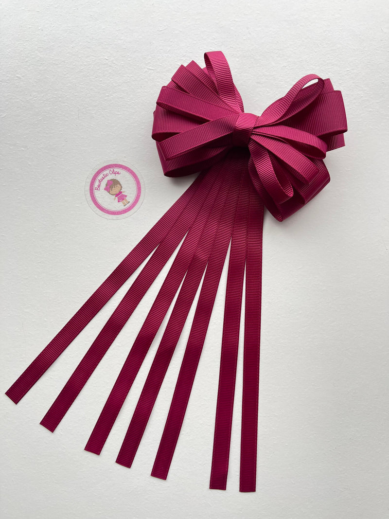 4 Inch Streamer Tail Bow - Wine