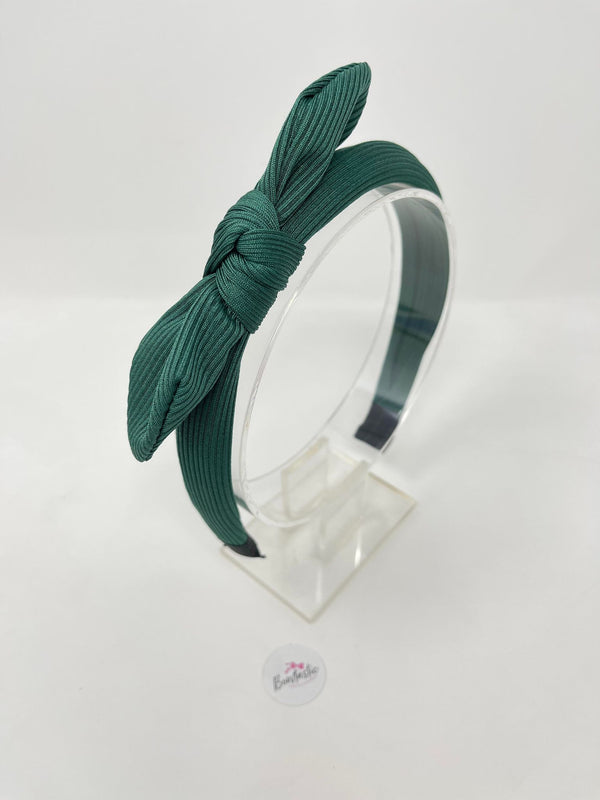 Ribbed Knot Headband - Green
