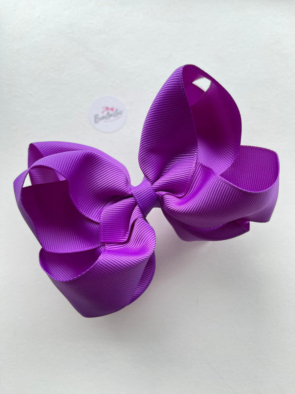 5 Inch Double Bow - Purple