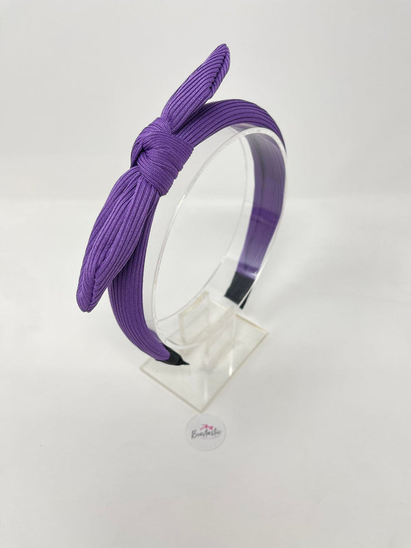 Ribbed Knot Headband - Purple