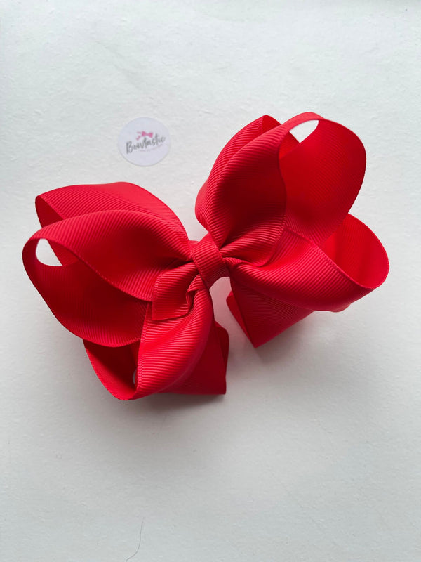 5 Inch Double Bow - Hot Red