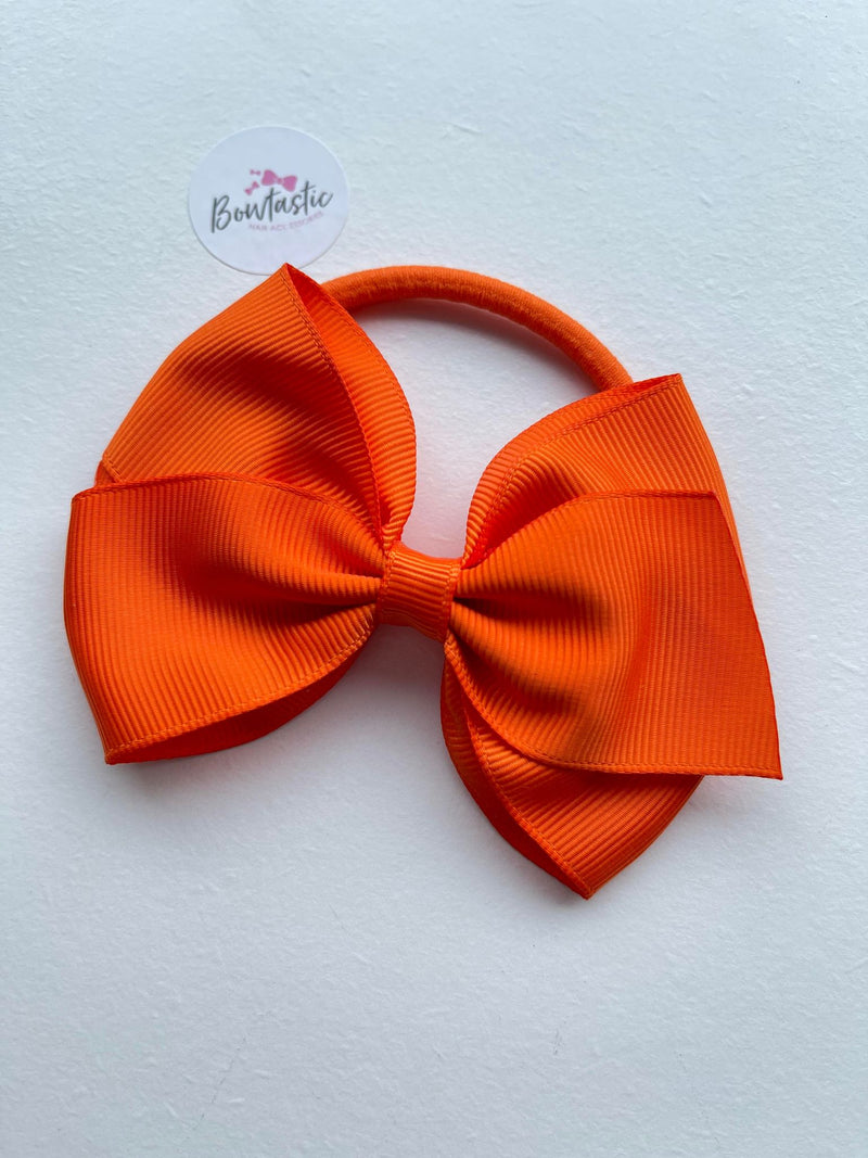 4 Inch Flat Bow Bobble - Russet Orange