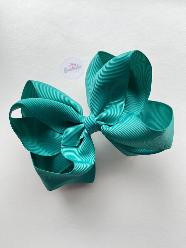 5 Inch Double Bow - Jade Green