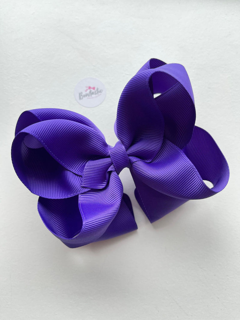 5 Inch Double Bow - Regal Purple