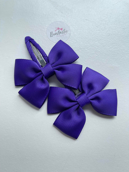 2.5 Inch Butterfly Snap Clips - Regal Purple - 2 Pack