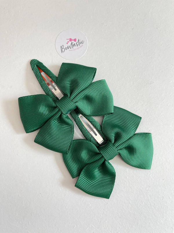 2.5 Inch Butterfly Snap Clips - Forest Green - 2 Pack