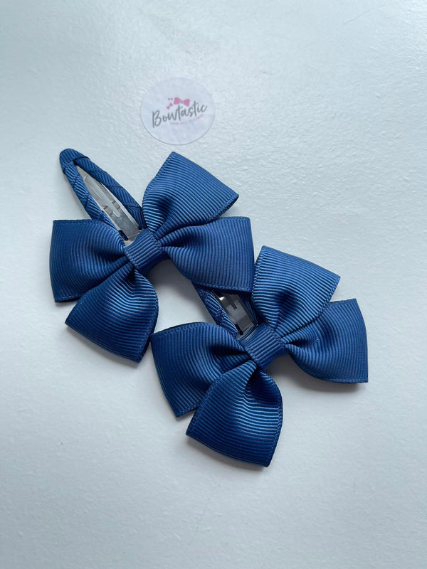 2.5 Inch Butterfly Snap Clips - Light Navy - 2 Pack