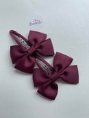 2.5 Inch Butterfly Snap Clips - Burgundy - 2 Pack